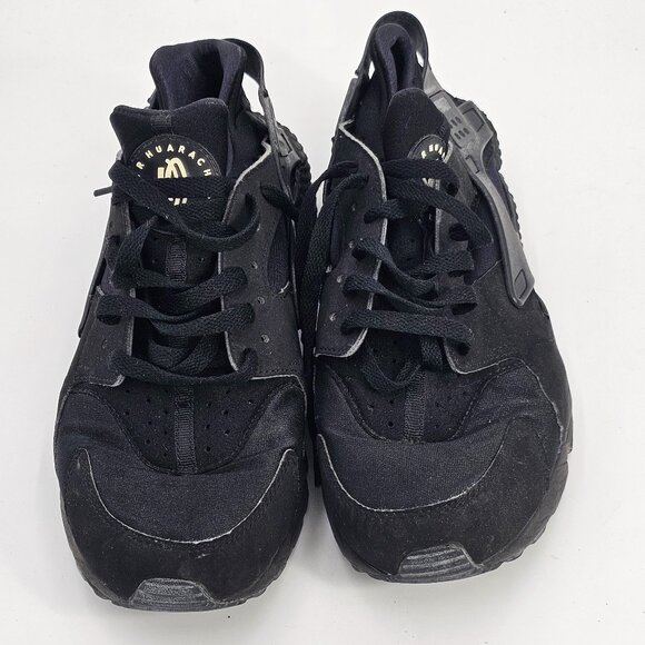 NIKE 318429-003 TRIPLE BLACK AIR HUARACHEUS MENS SNEAKERS SIZE 10 - Picture 3 of 5